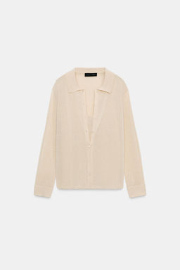 CHAQUETA POLO PUNTO TOP INTERIOR / Beige - Zara фото 2