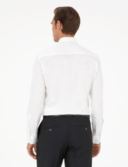 Beyaz Slim Fit Uzun Kollu Basic G_mlek
