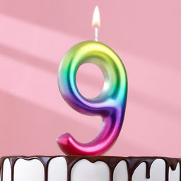 Цена за 3 шт. Свеча в торт «Цифра 9», 9 см