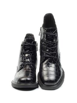 01-CXR130-1P BLACK Ботинки демисезонные женские (натуральная кожа, байка) - Фабричный китай фото 15