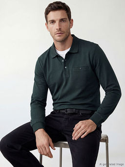 Polo Yaka Uzun Kollu Erkek Ti??rt