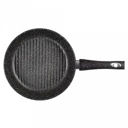 Сковорода-гриль с тефлоновым покрытием д26см "Гранит", h7см, s0,4см, ручка из термостойкого пластика (Россия)