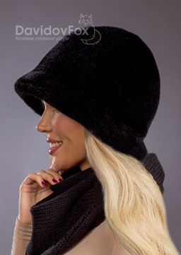 Шапка Шляпка экомех капор блэк