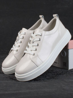 05-HY21-1D LT. BEIGE Кроссовки женские (натуральная кожа)