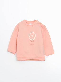 Bisiklet Yaka Uzun Kollu ?i?ekli K?z Bebek Sweatshirt ve Tayt 2li Tak?m - Waikiki фото 2