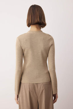 Ekru Dugme Detayl? Renk Bloklu Triko H?rka TWOAW26HI00144 - Trendyolmilla фото 10