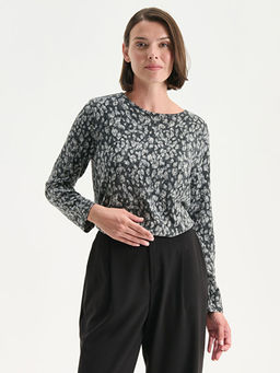 Bisiklet Yaka Desenli Bluz