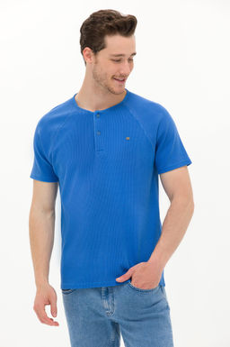 Erkek Saks Bisiklet Yaka Ti__rt