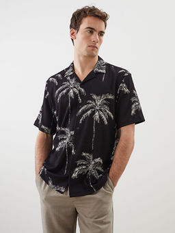 Regular Fit K?sa Kollu Desenli Erkek G?mlek