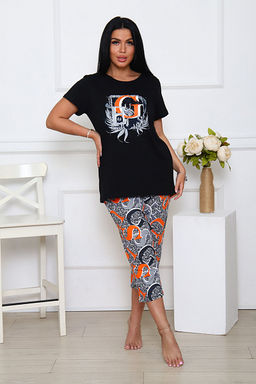 Костюм с бриджами, принт, черный (938-3) - Плиона фото 4