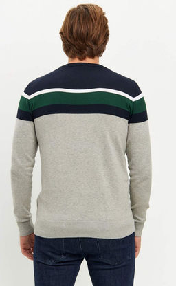 Джемпер мужской в полоску P321-15881 серый - Primm фото 7