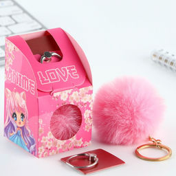 Подарочный набор, подставка для телефона-кольцо и брелок Аниме