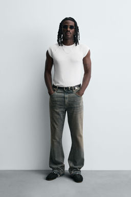 JEANS FLARE FIT / Azul / Verde