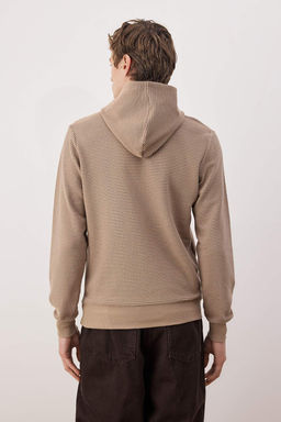 Lacivert Regular/Normal Kesim Kapusonlu Dokulu Sweatshirt TMNAW26SW00068 - Trendyolmilla фото 4