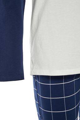 Lacivert %100 Pamuk Regular Fit Ekose Orme Pijama Tak?m? THMAW21PT0879