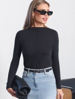 Джемпер с цельнокроеным воротом из премиального хлопка