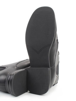 01-M43-23 BLACK Ботинки демисезонные женские (натуральная кожа, байка)