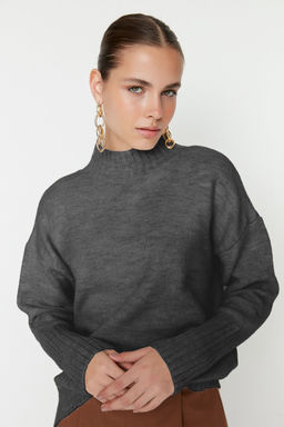 Bordo Genis Kal?p Yumusak Dokulu Basic Triko Kazak TWOAW23KZ00490 - Trendyolmilla фото 19