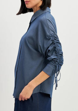 Блузка тонкая джинса OD-858-4 темный джинс OD-858-4 - Tantino фото 18