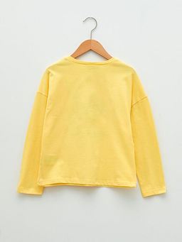 Bisiklet Yaka Bask?l? Uzun Kollu K?z ?ocuk Ti??rt - Waikiki фото 2