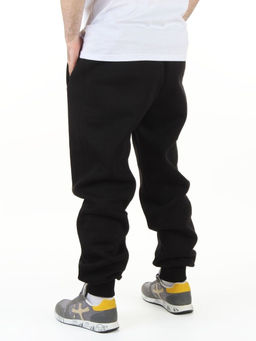 48579 BLACK Брюки спортивные утепленные мужские (50% хлопок, 50% полиэстер)