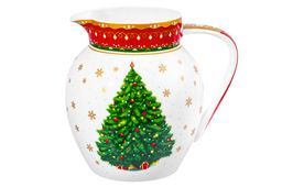 Кувшин 1,2 л 16*13*15,5 см Новогодняя ёлка красный узор, NEW BONE CHINA - Elan gallery фото 6