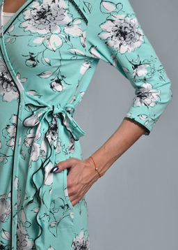 Халат женский ПИОНЫ (ментол №7) - Ивановская трикотажная компания фото 3