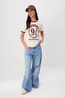 Ekru Snoopy Lisansl? Regular K?sa Kollu Tok %100 Pamuk Orme T-Shirt TWOSS26TS0013 - Trendyolmilla фото 6