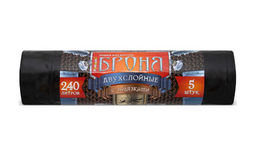 РОМАШКА мешки д/мусора 240л* 5шт в рулоне с завязками БРОНЯ ПВД 110*115 Черные
