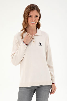 Женский кремовый свитер Неожиданная скидка в корзине