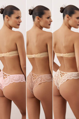 Siyah-Beyaz-K?rm?z? 3lu Dantel Duz Brazilian Kulot THMAW26KU00019 - Trendyolmilla фото 13