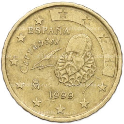 Монета 10 евроцентов 1999 года Испания