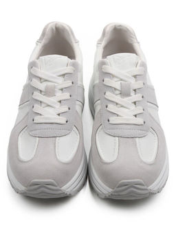 03-A1020-9 WHITE/GRAY Кроссовки женские (натуральная кожа, натуральная замша)