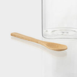 Банка для хранения сыпучих продуктов «Эко», 1.45 л, 10×19 см, с ложкой, с бамбуковой крышкой, стекло, прозрачная