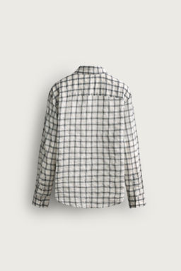 CAMISA RELAXED FIT CUADROS TEXTURA / Blanco roto - Zara фото 8