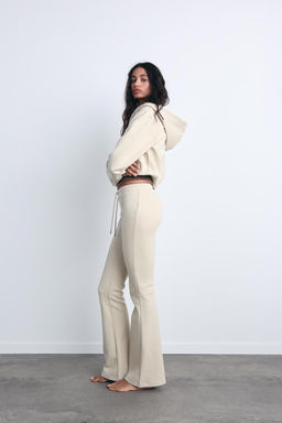 STITCHED INTERLOCK BELL BOTTOM TROUSERS - Zara фото 13