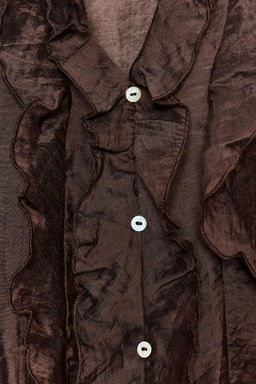 BLUSA VOLANTES LUNARES / Marr?n - Zara фото 6
