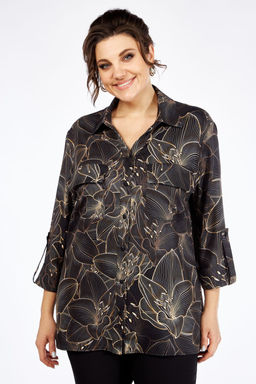 Блуза Элль стиль 2198а графит принт  фото 2