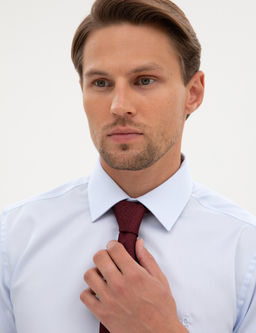 A__k Mavi Non Iron Kolay _t_lenebilir Slim Fit G_mlek