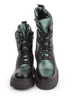 02-FAR137-3Z GREEN/BLACK Дутики женские (искусственная кожа, плащевая ткань, шерсть) - Фабричный китай фото 11