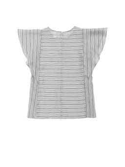CONTE Блузка с широкими воланами из вискозы и льна LBL 1098 grey-black