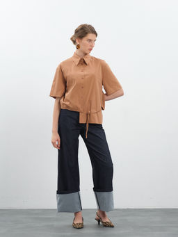 Темно-синие брюки из денима virele