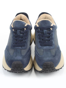 04-PCML26-3 BLUE Кроссовки демисезонные женские (натуральная замша, натуральная кожа, текстиль)