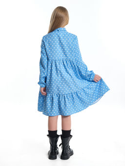 Платье подростковое в горох UD 7014 св.голубой горох - Mini maxi фото 6