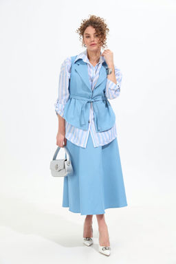 Костюм NIKVA н957-1 голубой и бело-голубые полосы  фото 2