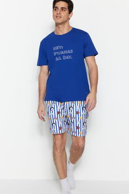 TRENDYOL MAN Gri Regular Fit Bask?l? Orme Sortlu Pijama Tak?m? TMNSS23PT00000 - Trendyolmilla фото 18