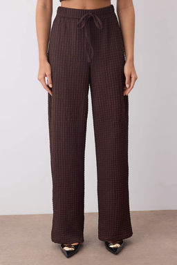 Kahverengi Kruvaze Akseusar Detayl? Dokulu Esnek Orme Alt - Ust Tak?m TWOSS25AU00137 - Trendyolmilla фото 3