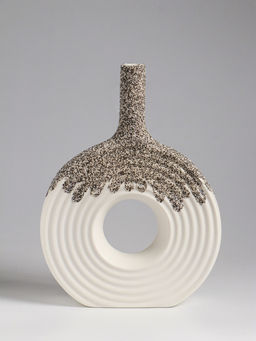 Ваза «Паскуаль», 26.5×20 см, керамика, бело-серая