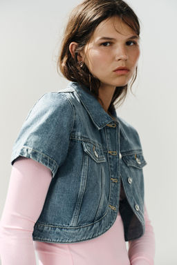 CAMISA CROP DENIM TRF ASIM?TRICA / Azul - Zara фото 3