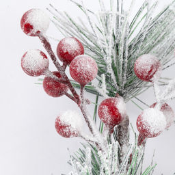 Blumentag VDF-124 Веточка заснеженная с ягодами и шишками 3 х 1 шт. 26 см 01